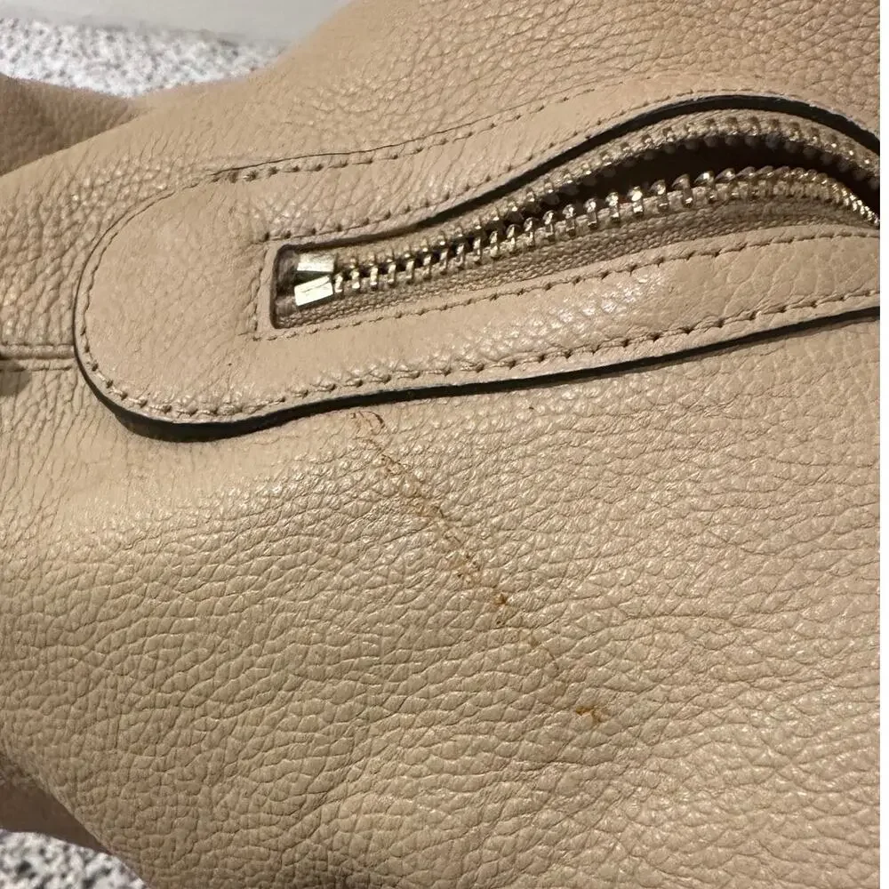 Coach Edie Pebbled Leather Shoulder Bag Tea Rose Stone